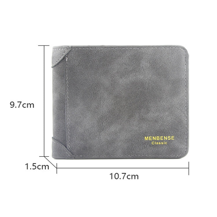 Menbense Matte Short Large Capacity Fashion Casual Adapter Male Wallet, สีเทาอ่อน, สีกรมท่า, สีดำ, Dark Gray, สีน้ำตาลอ่อน