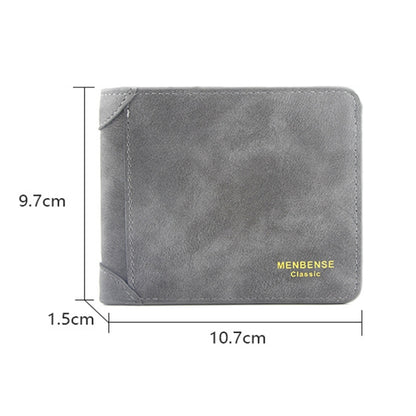 Menbense Matte Short Large Capacity Fashion Casual Adapter Male Wallet, สีเทาอ่อน, สีกรมท่า, สีดำ, Dark Gray, สีน้ำตาลอ่อน