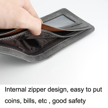 Menbense Matte Short Large Capacity Fashion Casual Adapter Male Wallet, สีเทาอ่อน, สีกรมท่า, สีดำ, Dark Gray, สีน้ำตาลอ่อน