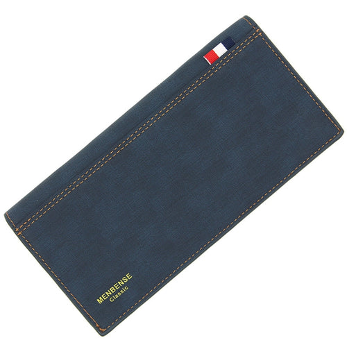 MenBense Matt Male Wallet Long Fashion Large Capacity Male Wallet, สีกรมท่า, สีดำ, สีน้ำตาลเข้ม, สีน้ำตาลอ่อน