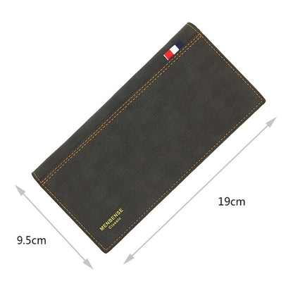 MenBense Matt Male Wallet Long Fashion Large Capacity Male Wallet, สีกรมท่า, สีดำ, สีน้ำตาลเข้ม, สีน้ำตาลอ่อน