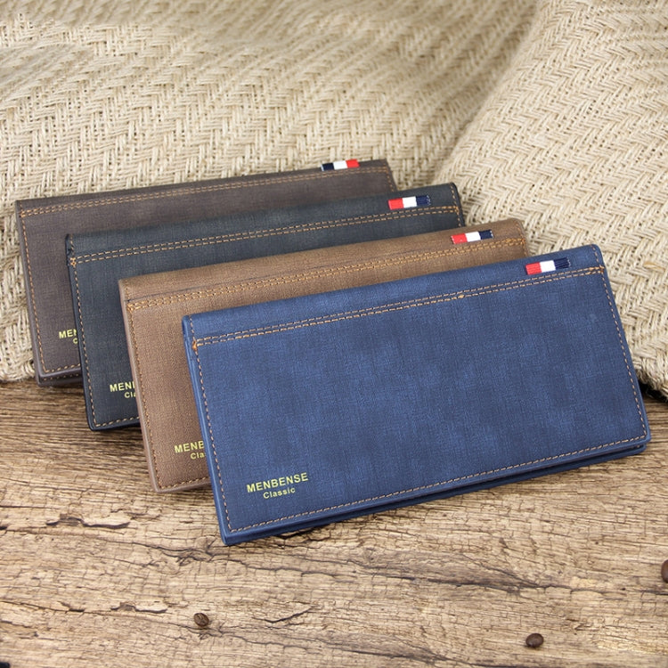 MenBense Matt Male Wallet Long Fashion Large Capacity Male Wallet, สีกรมท่า, สีดำ, สีน้ำตาลเข้ม, สีน้ำตาลอ่อน