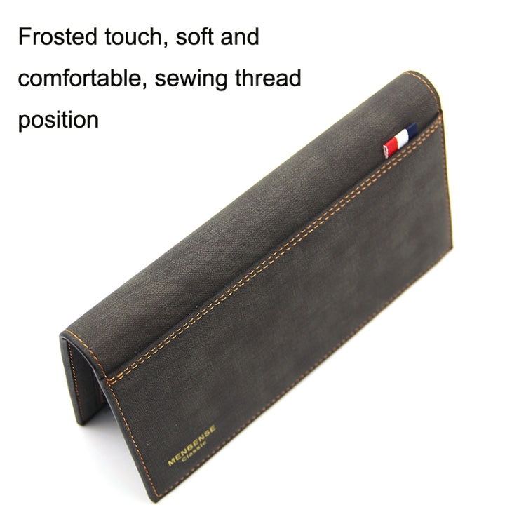 MenBense Matt Male Wallet Long Fashion Large Capacity Male Wallet, สีกรมท่า, สีดำ, สีน้ำตาลเข้ม, สีน้ำตาลอ่อน