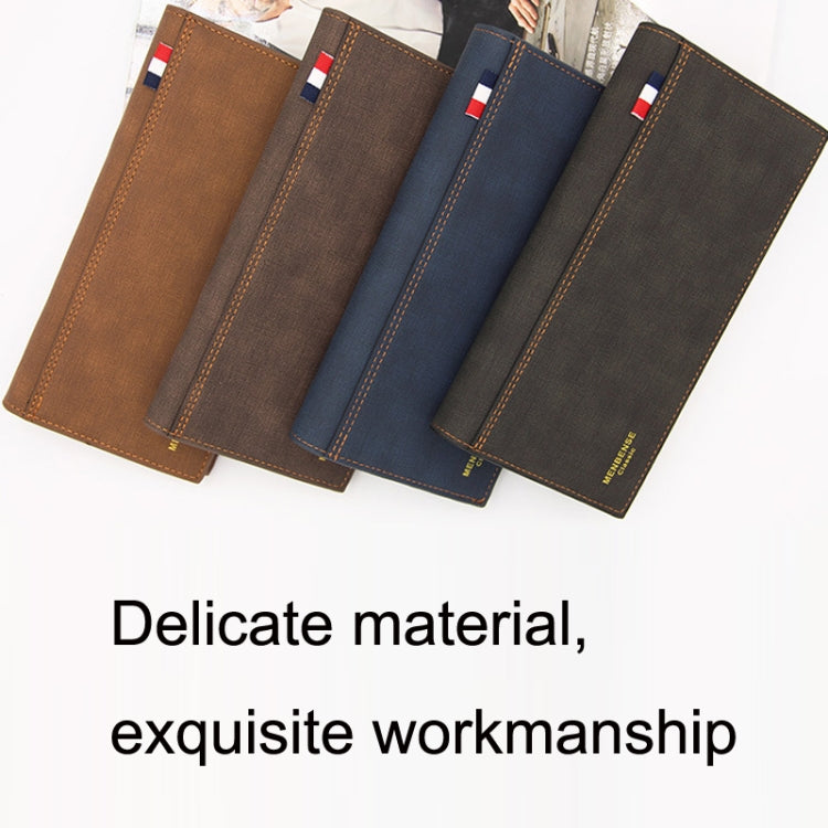 MenBense Matt Male Wallet Long Fashion Large Capacity Male Wallet, สีกรมท่า, สีดำ, สีน้ำตาลเข้ม, สีน้ำตาลอ่อน