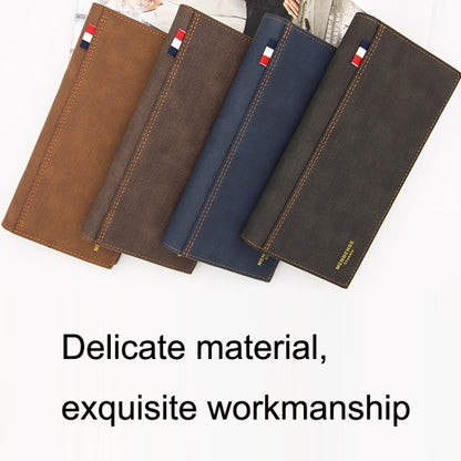 MenBense Matt Male Wallet Long Fashion Large Capacity Male Wallet, สีกรมท่า, สีดำ, สีน้ำตาลเข้ม, สีน้ำตาลอ่อน