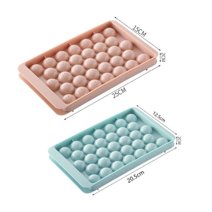 5 PCS 33 Grid Round Ice Hockey Mould with Lid Ice Box Small Marble Ice Tray, Small Blue