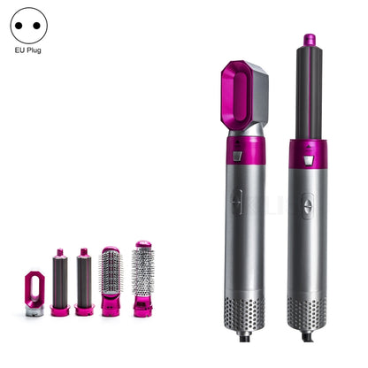 หวีลมร้อน 5-in-1 ไดร์เป่าผมอเนกประสงค์ยืดผมตรงอัตโนมัติ, Silver+Rose Red(EU Plug), Silver+Rose Red(US Plug), Silver+Rose Red(UK Plug), Black(EU Plug), Black(US Plug)