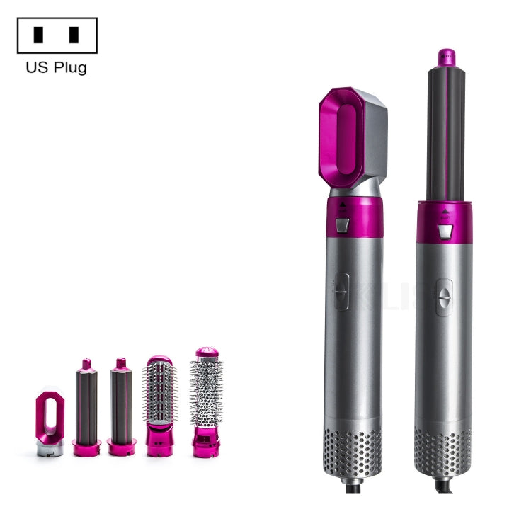 หวีลมร้อน 5-in-1 ไดร์เป่าผมอเนกประสงค์ยืดผมตรงอัตโนมัติ, Silver+Rose Red(EU Plug), Silver+Rose Red(US Plug), Silver+Rose Red(UK Plug), Black(EU Plug), Black(US Plug)