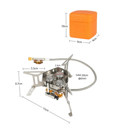 เตาสามหัวแบบพกพากลางแจ้งแคมป์ปิ้ง Windproof Stove