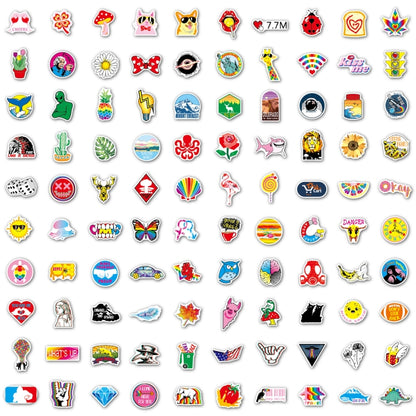 2 ชุด 200 แผ่นสติกเกอร์กราฟฟิตีสีสัน VSCO สติกเกอร์ไวนิลกันน้ำ, Graffiti Stickers