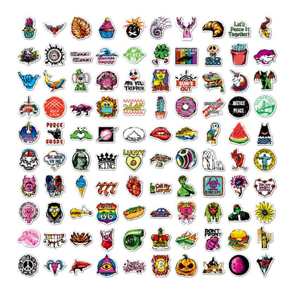 2 ชุด 200 แผ่นสติกเกอร์กราฟฟิตีสีสัน VSCO สติกเกอร์ไวนิลกันน้ำ, Graffiti Stickers