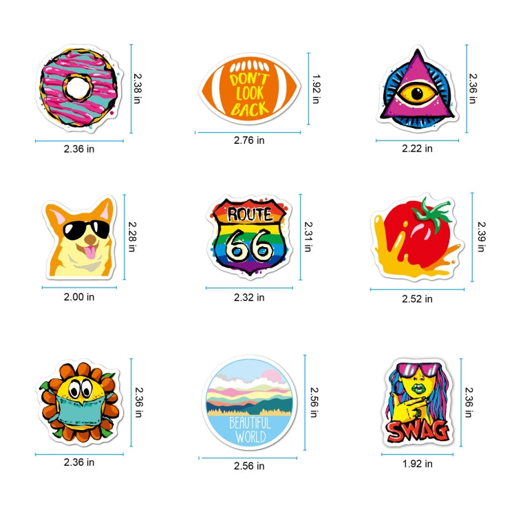 2 ชุด 200 แผ่นสติกเกอร์กราฟฟิตีสีสัน VSCO สติกเกอร์ไวนิลกันน้ำ, Graffiti Stickers