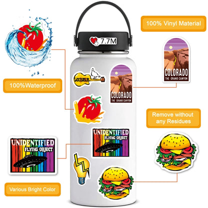 2 ชุด 200 แผ่นสติกเกอร์กราฟฟิตีสีสัน VSCO สติกเกอร์ไวนิลกันน้ำ, Graffiti Stickers