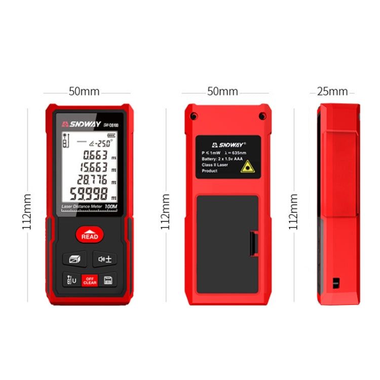 เครื่องวัดระยะเลเซอร์แบบมือถือ ไม้บรรทัดเลเซอร์อินฟราเรด, SNDWAY SW-DS50, SNDWAY SW-DS70, SNDWAY SW-DS100, SNDWAY SW-DS120