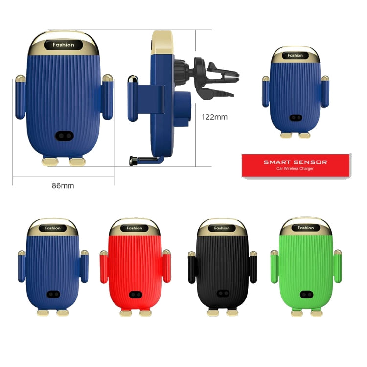 S18 15W Car Wireless Charger ที่วางโทรศัพท์, Black, Red, Blue, Green, Black With Suction Cup Bracket, Red  With Suction Cup Bracket, Blue  With Suction Cup Bracket, Green  With Suction Cup Bracket
