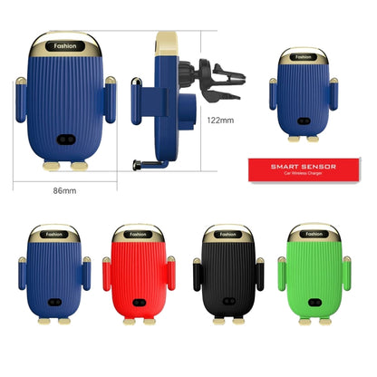 S18 15W Car Wireless Charger ที่วางโทรศัพท์, Black, Red, Blue, Green, Black With Suction Cup Bracket, Red  With Suction Cup Bracket, Blue  With Suction Cup Bracket, Green  With Suction Cup Bracket