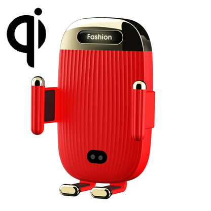 S18 15W Car Wireless Charger ที่วางโทรศัพท์, Black, Red, Blue, Green, Black With Suction Cup Bracket, Red  With Suction Cup Bracket, Blue  With Suction Cup Bracket, Green  With Suction Cup Bracket