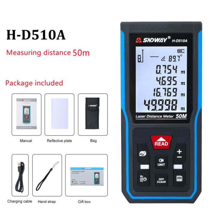 เครื่องวัดระยะเลเซอร์แบบใช้มือถือ เครื่องวัดอินฟราเรด, SNDWAY H-D510A, SNDWAY H-D710A, SNDWAY H-D100A, SNDWAY H-D120A
