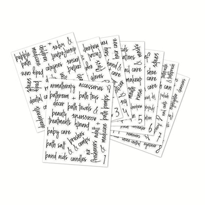 2 ชุด 189 PCS ห้องน้ำ Jars Label Storage Classification Waterproof Bathroom Stickers, Jars Label