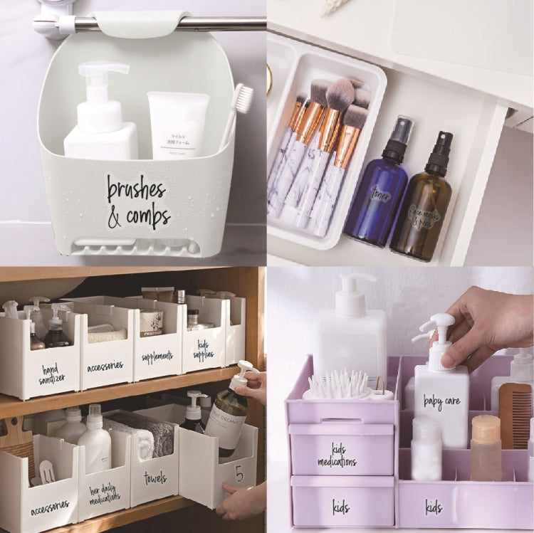 2 ชุด 189 PCS ห้องน้ำ Jars Label Storage Classification Waterproof Bathroom Stickers, Jars Label