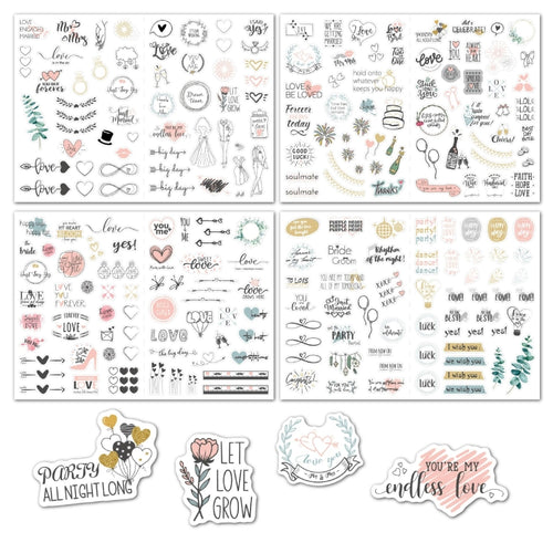สติ๊กเกอร์วางแผนงานแต่งงาน 230 ชิ้น ชุดสติ๊กเกอร์วางแผนงานหมั้น, Wedding Planning Stickers