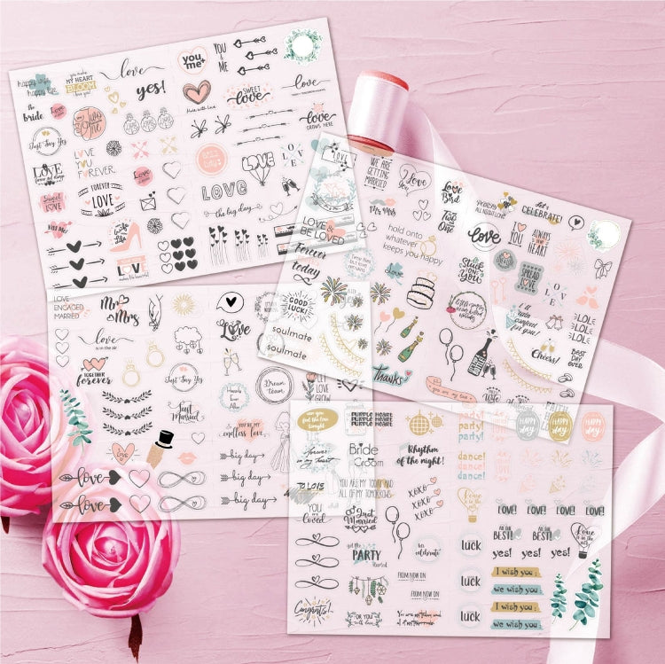 สติ๊กเกอร์วางแผนงานแต่งงาน 230 ชิ้น ชุดสติ๊กเกอร์วางแผนงานหมั้น, Wedding Planning Stickers