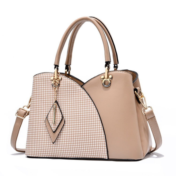 กระเป๋าถือความจุขนาดใหญ่ Lattice Texture, สีขาว, สีกากี, สีเขียว, สีดำ, สีชมพู