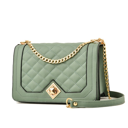 6382 กระเป๋าสายโซ่สี่เหลี่ยมขนมเปียกปูนสะพายไหล่ข้างเดียว, 6382 (White), 6382 (Khaki), 6382 (Light Grey), 6382 (Black), 6382 (Light Green), 6382 (Pink), 6382 (Dark Red)