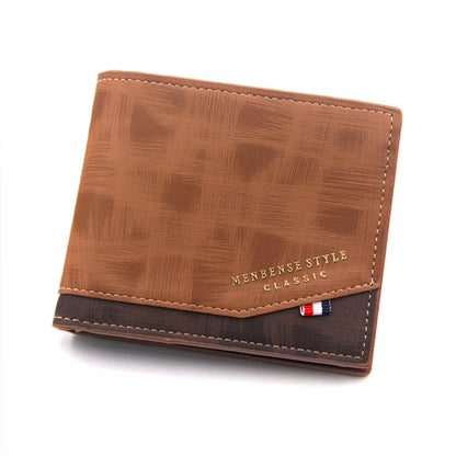 Menbense Hot Stamping Hinge Short Matte Multi-Card กระเป๋าสตางค์ชายความจุขนาดใหญ่, D3301-4 Black, D3301-4 Light Brown, D3301-4 Dark Brown, D3301-5 Black, D3301-5 Light Brown, D3301-5 Dark Brown