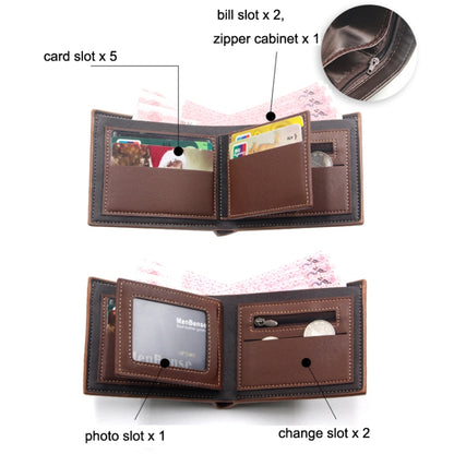 Menbense Hot Stamping Hinge Short Matte Multi-Card กระเป๋าสตางค์ชายความจุขนาดใหญ่, D3301-4 Black, D3301-4 Light Brown, D3301-4 Dark Brown, D3301-5 Black, D3301-5 Light Brown, D3301-5 Dark Brown