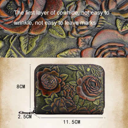 ที่ใส่บัตรหนังออร์แกนทำมือหลายช่องซิป, สีแดง, สีเขียว, สีเงิน
