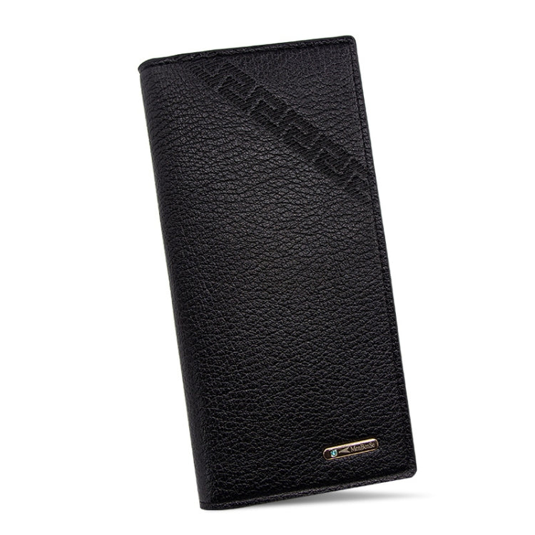 MenBense Long Fashion Embossed Magnetic Buckle Multi-Card Slot Men Wallet, สีดำ, สีน้ำตาลอ่อน, Deep Brown