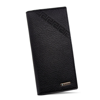 MenBense Long Fashion Embossed Magnetic Buckle Multi-Card Slot Men Wallet, สีดำ, สีน้ำตาลอ่อน, Deep Brown