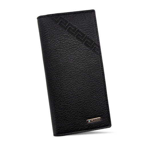 MenBense Long Fashion Embossed Magnetic Buckle Multi-Card Slot Men Wallet, สีดำ, สีน้ำตาลอ่อน, Deep Brown