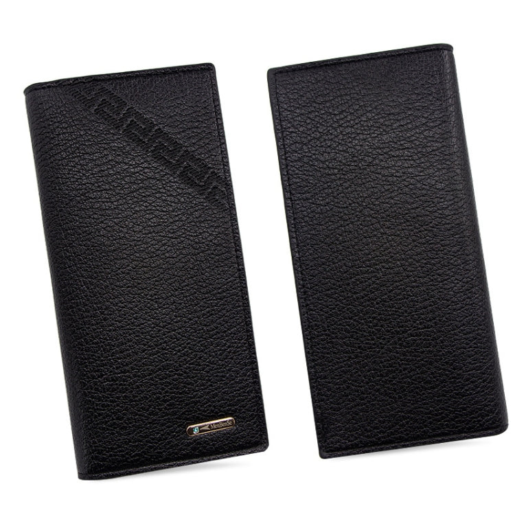 MenBense Long Fashion Embossed Magnetic Buckle Multi-Card Slot Men Wallet, สีดำ, สีน้ำตาลอ่อน, Deep Brown