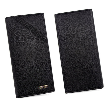 MenBense Long Fashion Embossed Magnetic Buckle Multi-Card Slot Men Wallet, สีดำ, สีน้ำตาลอ่อน, Deep Brown