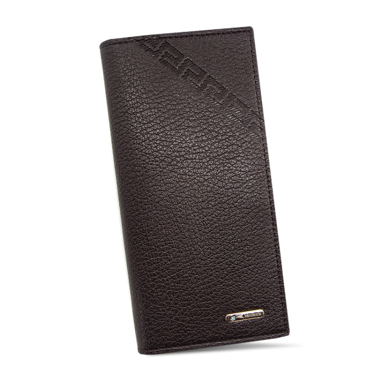 MenBense Long Fashion Embossed Magnetic Buckle Multi-Card Slot Men Wallet, สีดำ, สีน้ำตาลอ่อน, Deep Brown