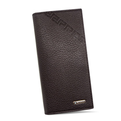 MenBense Long Fashion Embossed Magnetic Buckle Multi-Card Slot Men Wallet, สีดำ, สีน้ำตาลอ่อน, Deep Brown