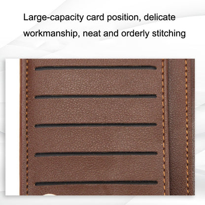 MenBense Long Fashion Embossed Magnetic Buckle Multi-Card Slot Men Wallet, สีดำ, สีน้ำตาลอ่อน, Deep Brown