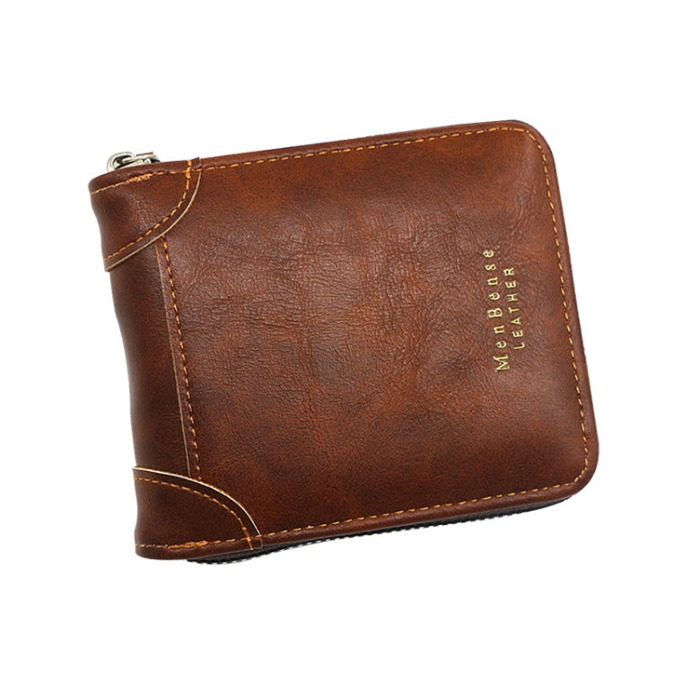 Menbense Casual Fashion ความจุขนาดใหญ่ Multi-Card Retro Zipper Wallet, สีดำ, สีน้ำตาลเข้ม, สีน้ำตาลอ่อน