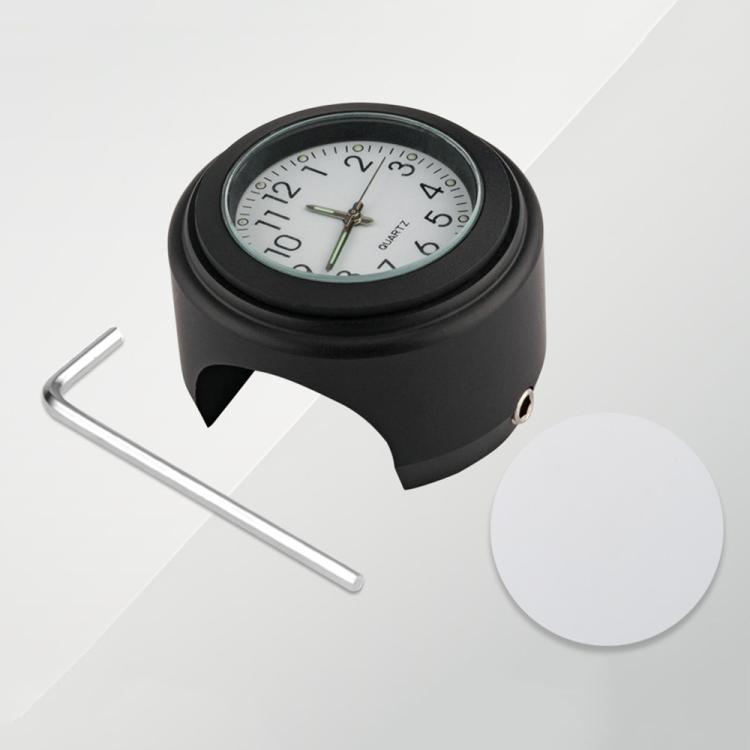นาฬิกามือจับรถจักรยานยนต์ชุบอลูมิเนียมอัลลอยด์, Clock Silver Shell Black Background, Clock Silver Shell White Background, Clock Black Shell White Background, Clock Black Shell Black Background