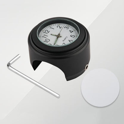 นาฬิกามือจับรถจักรยานยนต์ชุบอลูมิเนียมอัลลอยด์, Clock Silver Shell Black Background, Clock Silver Shell White Background, Clock Black Shell White Background, Clock Black Shell Black Background