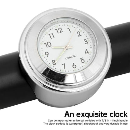 นาฬิกามือจับรถจักรยานยนต์ชุบอลูมิเนียมอัลลอยด์, Clock Silver Shell Black Background, Clock Silver Shell White Background, Clock Black Shell White Background, Clock Black Shell Black Background