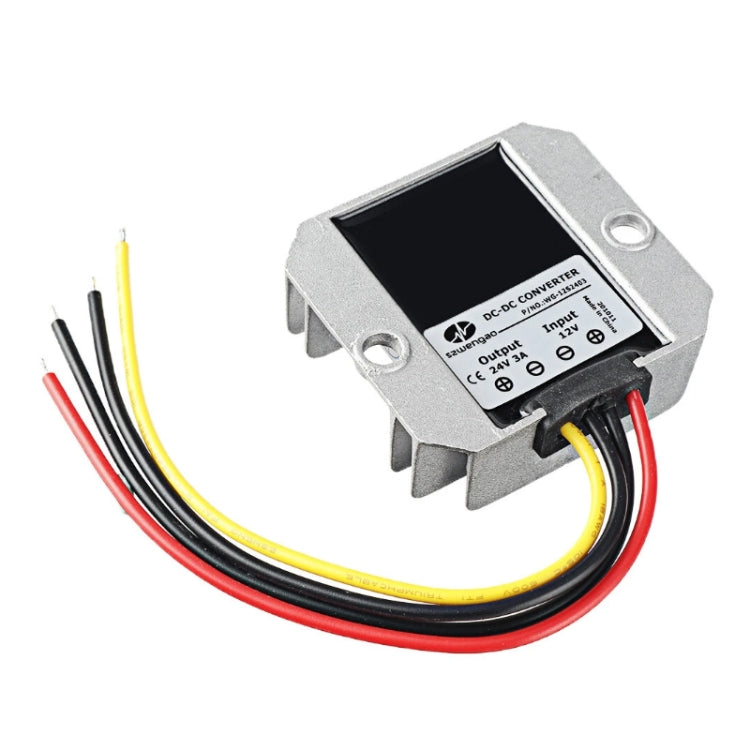 72W 12V ถึง 24V 3A เครื่องควบคุมแรงดันไฟฟ้ารถยนต์กันน้ำ, 72W 12V To 24V