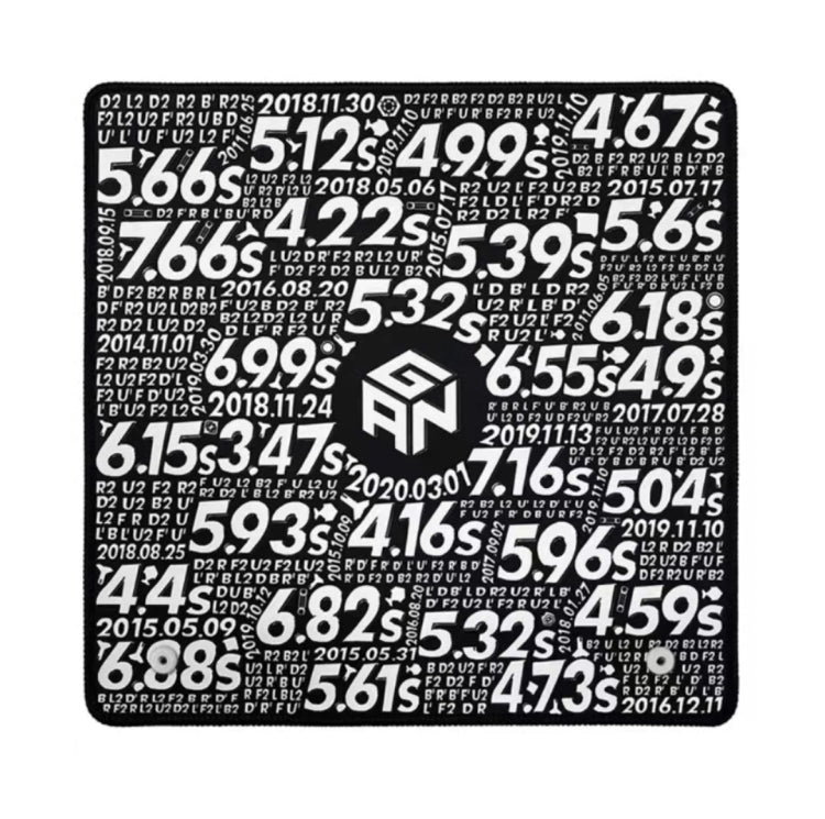 GAN Timer-themed Rubik Cube Mat Quick Stack Cup Training Mat Non-Slip Mouse Pad, สีเงิน, สีดำ, Hand Drawn