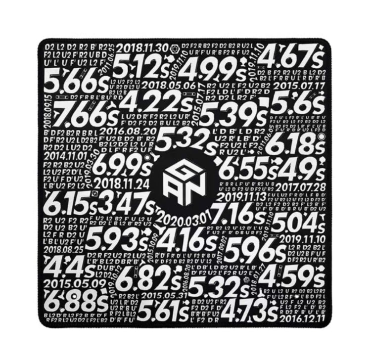 GAN Timer-themed Rubik Cube Mat Quick Stack Cup Training Mat Non-Slip Mouse Pad, สีเงิน, สีดำ, Hand Drawn