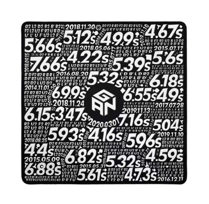 GAN Timer-themed Rubik Cube Mat Quick Stack Cup Training Mat Non-Slip Mouse Pad, สีเงิน, สีดำ, Hand Drawn