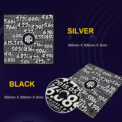 GAN Timer-themed Rubik Cube Mat Quick Stack Cup Training Mat Non-Slip Mouse Pad, สีเงิน, สีดำ, Hand Drawn