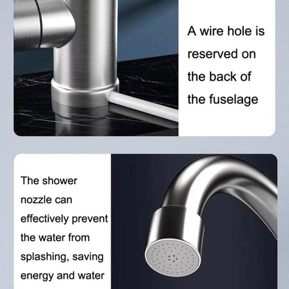ครัวในครัวเรือนก๊อกน้ำร้อนไฟฟ้า EU Plug สไตล์:, Stainless Steel Type, Stainless Steel Universal Pipe Type
