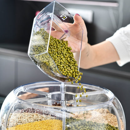 กล่องเก็บซีเรียลแบ่งช่องครัวหมุนได้, Cereal Storage Box